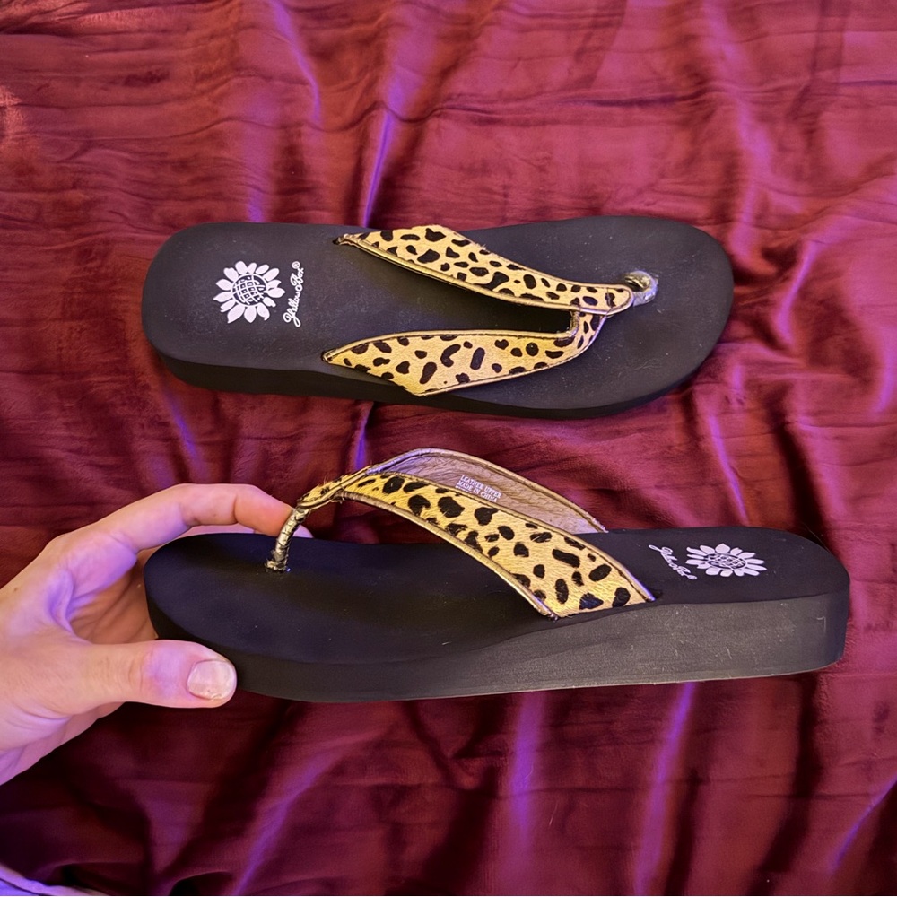 Leopard Print Flip Flops